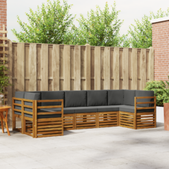 Alternative view of 7 Piece Sectional Sofa Set with Cushion – Natural & Anthracite