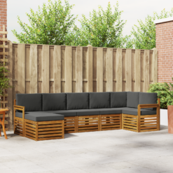 Alternative view of 7 Piece Sectional Sofa Set with Cushion – Natural & Anthracite