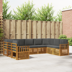Alternative view of 9 Piece Sectional Sofa Set with Cushion – Natural & Anthracite