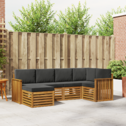 Alternative view of 6 Piece Sectional Sofa Set with Cushion – Natural & Anthracite