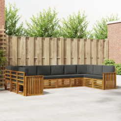 Alternative view of 10 Piece Sectional Sofa Set with Cushion – Natural & Anthracite