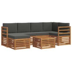 Alternative view of 7 Piece Sectional Sofa Set with Cushion – Natural & Anthracite