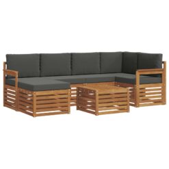 Alternative view of 7 Piece Sectional Sofa Set with Cushion – Natural & Anthracite