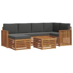 Alternative view of 7 Piece Sectional Sofa Set with Cushion – Natural & Anthracite