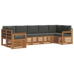 7 Piece Sectional Sofa Set with Cushion – Natural & Anthracite
