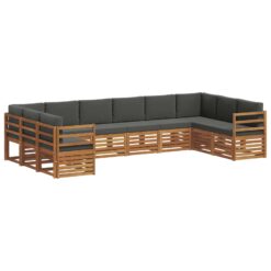 10 Piece Sectional Sofa Set with Cushion – Natural & Anthracite