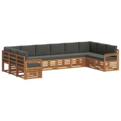 10 Piece Sectional Sofa Set with Cushion – Natural & Anthracite