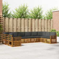 Alternative view of 10 Piece Sectional Sofa Set with Cushion – Natural & Anthracite