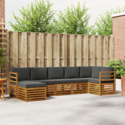 Alternative view of 7 Piece Sectional Sofa Set with Cushion – Natural & Anthracite