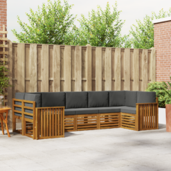 Alternative view of 7 Piece Sectional Sofa Set with Cushion – Natural & Anthracite