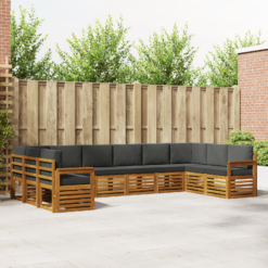 Alternative view of 10 Piece Sectional Sofa Set with Cushion – Natural & Anthracite