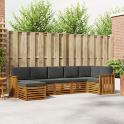 Alternative view of 7 Piece Sectional Sofa Set with Cushion – Natural & Anthracite