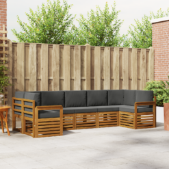Alternative view of 7 Piece Sectional Sofa Set with Cushion – Natural & Anthracite